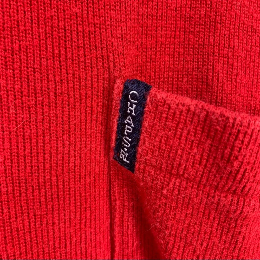 Ralph Lauren Chaps mens‎ large sweater pullover red ribbed cotton vintage